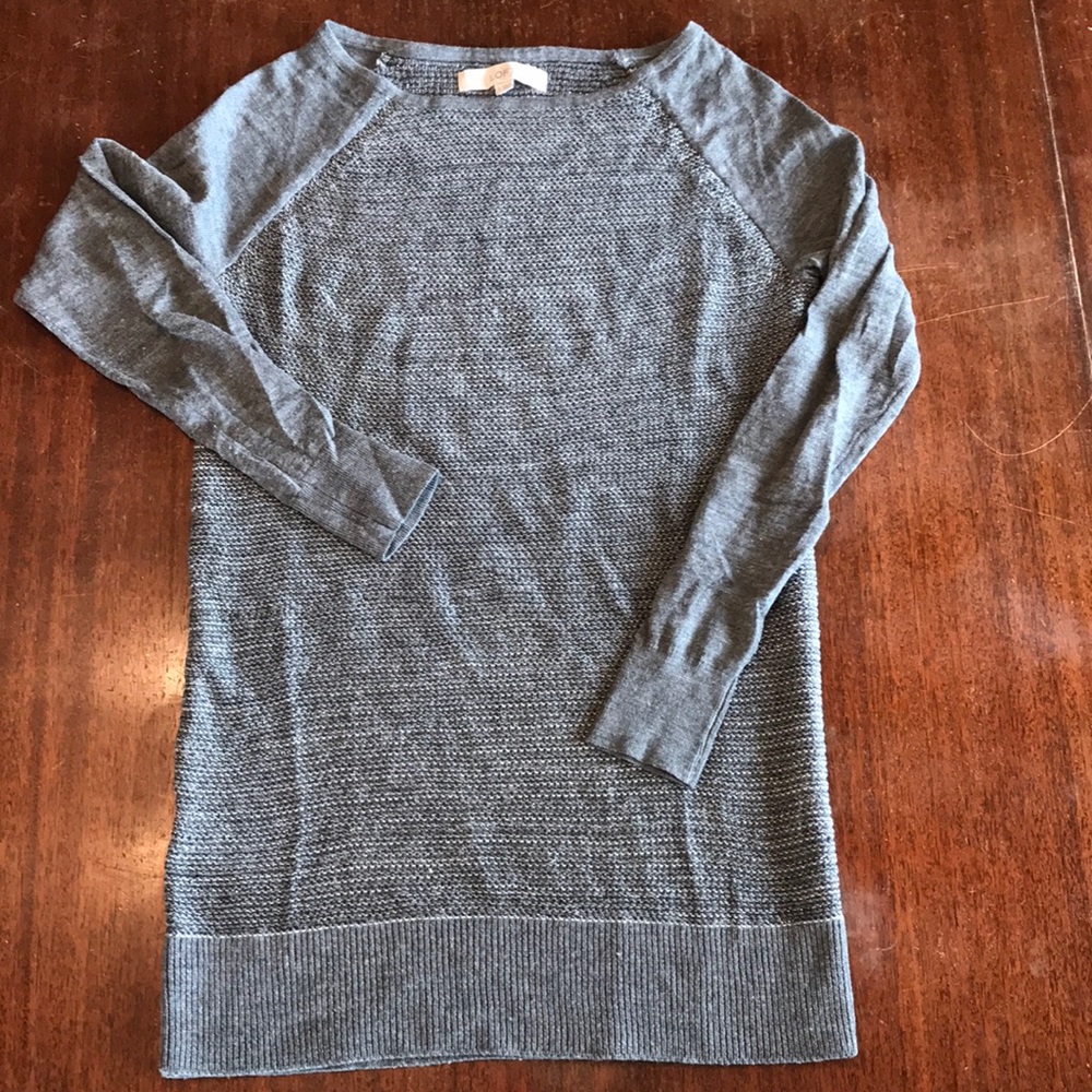 Loft silver and gray Tunic sweater